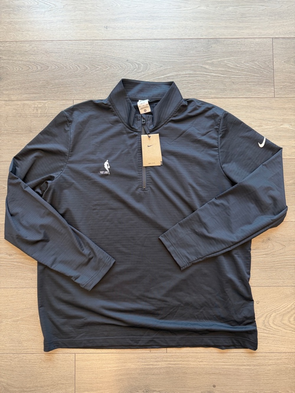 *NWT* NBA Portland Trailblazers Nike Men's Black Long-Sleeve Quarter Zip (2XL)